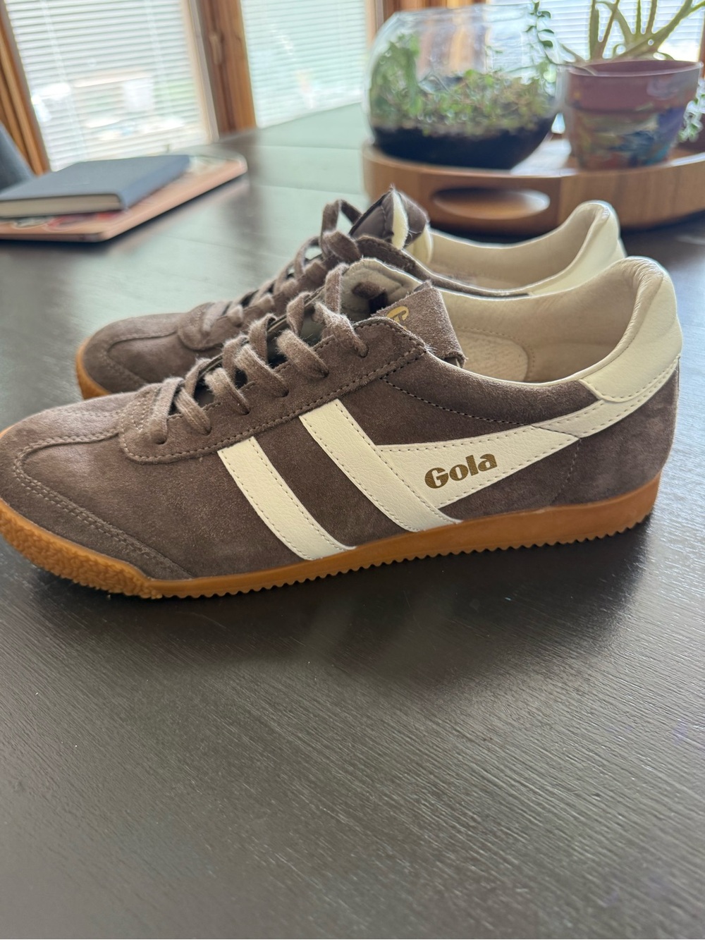 Nearly New—Gola Elan Sneakers—Taupe Grey/Off White - Picture 6 of 9